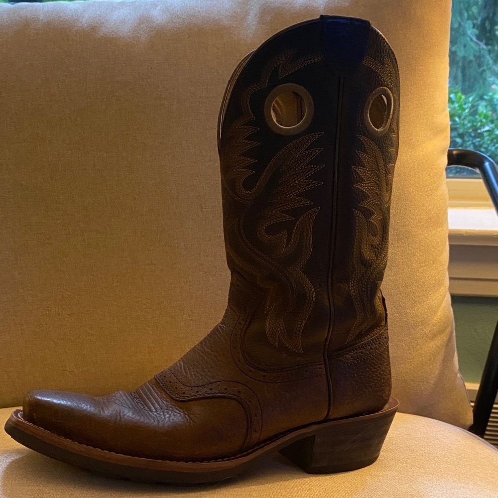 Brown Leather Cowboy Boots-Ariat